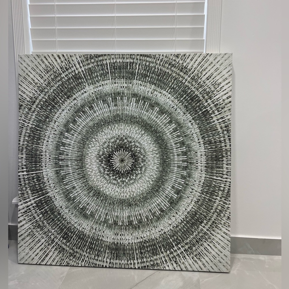 Abstract silver and White Wall Art